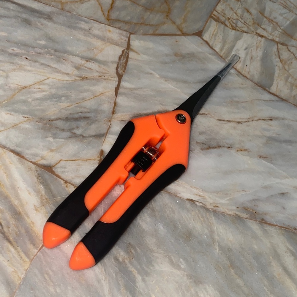 Precision Garden Pruning Shears Spring Loaded Herb Snips Orange Black‎